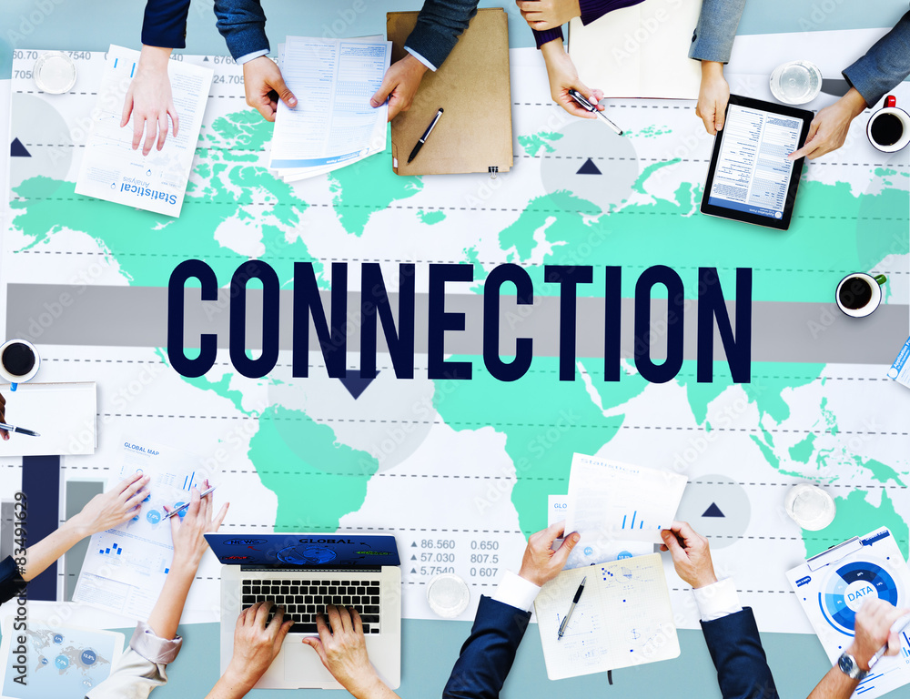 Poster connection network unity partnership collaboration concept