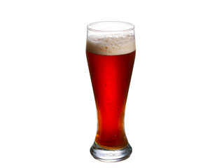 Glass of beer isolated on white background