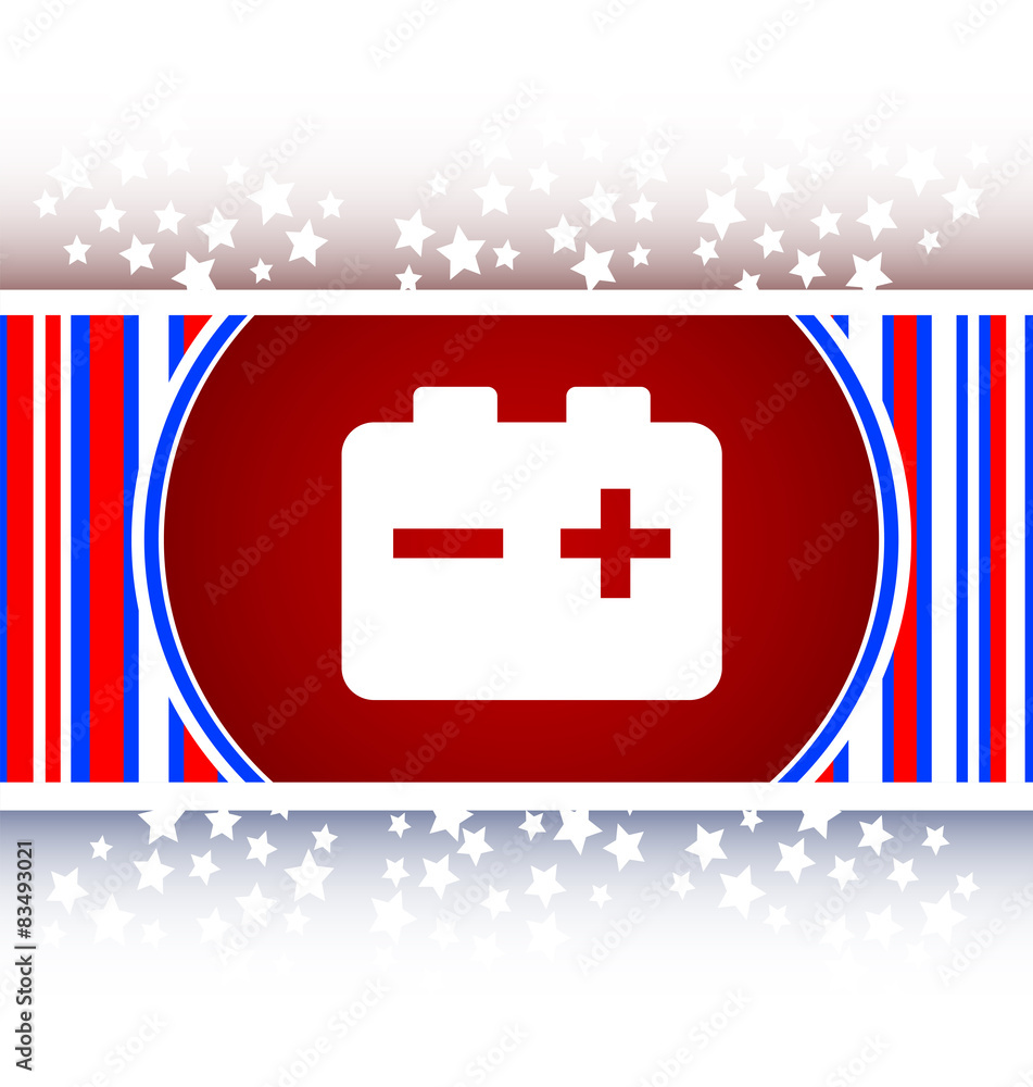 Poster battery round web glossy icon button