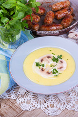 Creamy Mushroom Soup with fresh herbs