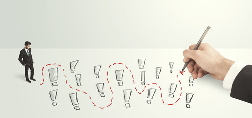 businessman looking at labyrinth