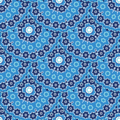 Blue arabic seamless pattern
