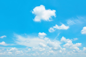 Beautiful bright summer blue sky and clouds