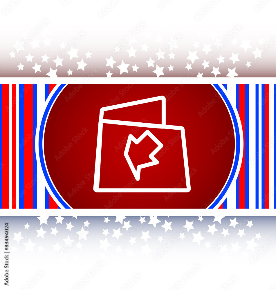 Poster folder icon web button with map isolated on white