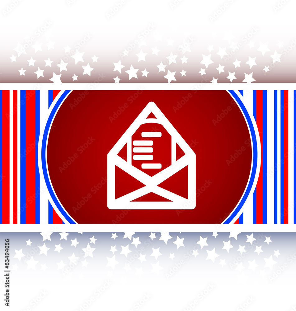 Poster mail envelope icon web button isolated on white
