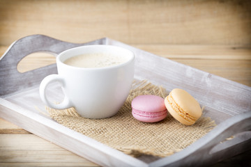 Coffee and macaroons.
