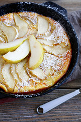 Homemade pie with pears