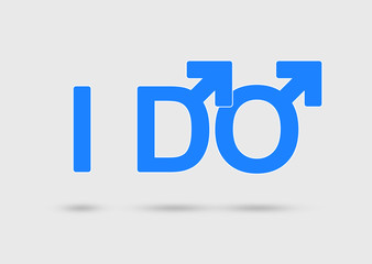 Gay marriage concept with two male gender symbols
