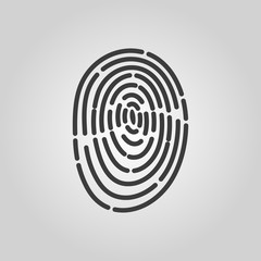 The fingerprint icon. ID symbol. Flat