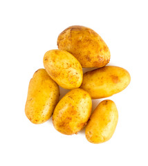 baby potatoes isolated on white