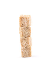 brown sugar cube isolated