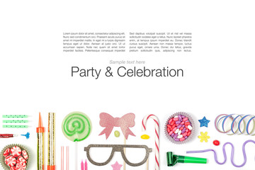 party and celebration elements on white background 