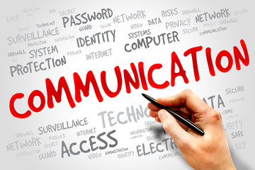 COMMUNICATION word cloud, security concept