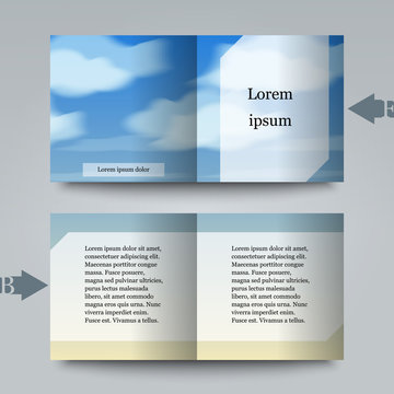 Brochure template with summer background.