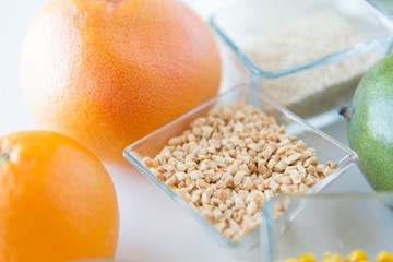 close up of food ingredients on table