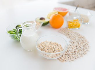 close up of food ingredients in letter b shape