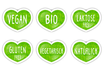 Gr&uuml;ne Buttons / Vegan, Bio, Nat&uuml;rlich