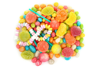 Fototapeta na wymiar Mixed colorful sweets close up
