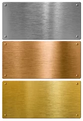 Fotobehang silver, gold and bronze metal high quality plates set © Andrey Kuzmin
