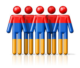 Flag of Armenia on stick figure