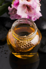 Fresh honey with honeycomb