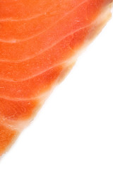 piece of salmon on white