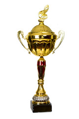 Fototapeta na wymiar Gold Cup, the trophy for winning the Song Festival