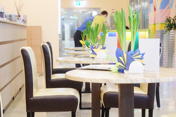 Image of a served table at a restaurant