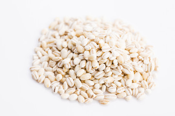 pile of barley on white
