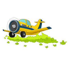 Cartoon aircraft spraying pesticides - 83501630