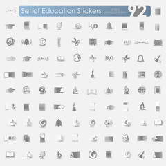 Set of education stickers