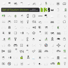 Set of tourism stickers