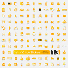 Fototapeta na wymiar Set of office stickers