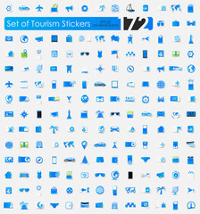 Set of tourism stickers