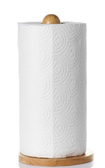 roll of kitchen paper on white