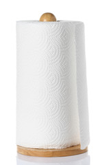 roll of kitchen paper on white