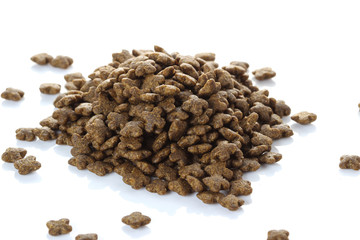 dog food on white background.