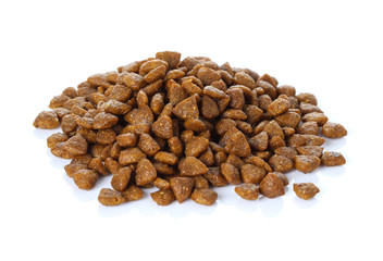 dog food on white background.