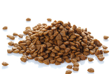 dog food on white background.