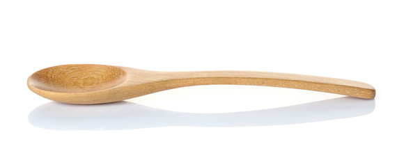 Wooden spoon on White background