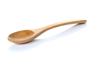Wooden spoon on White background