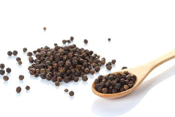 Black pepper isolated on white background
