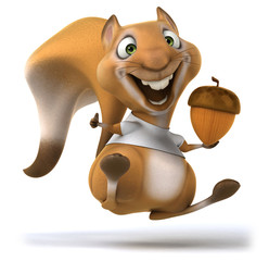 Naklejka premium Squirrel with a white tshirt