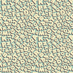 Vector illustration of seamless pattern with letters.