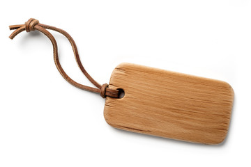 wooden label wiyj genuine leather cord
