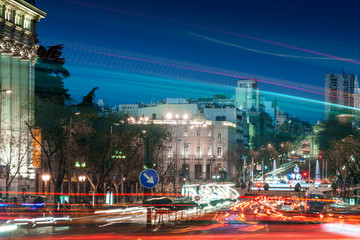 Fototapeta na wymiar city traffic at night