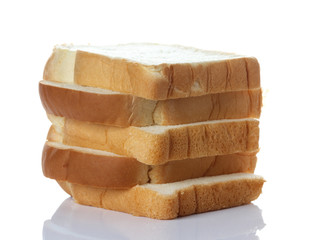 sliced bread isolated on white background