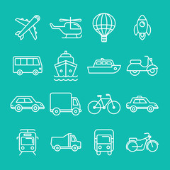 Fototapeta na wymiar Vector transportation icons and signs