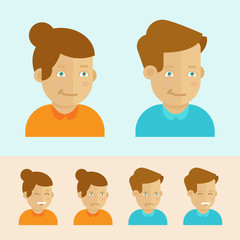 Vector set of flat cartoon avatars