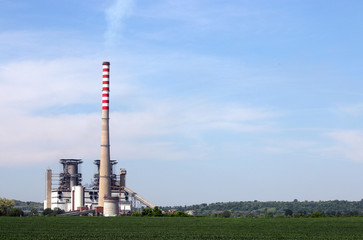 thermal power plant on field